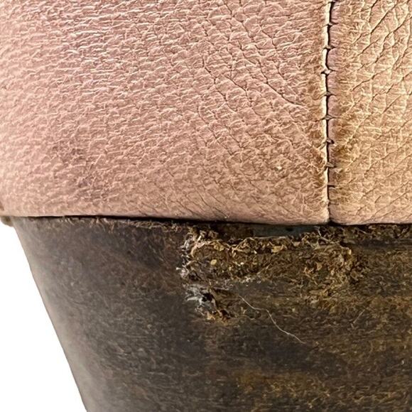 Joe Sanchez Womens Blush Leather Pumps Studded Chunky Heels Point Toe Shoes 40/9 - Picture 12 of 16